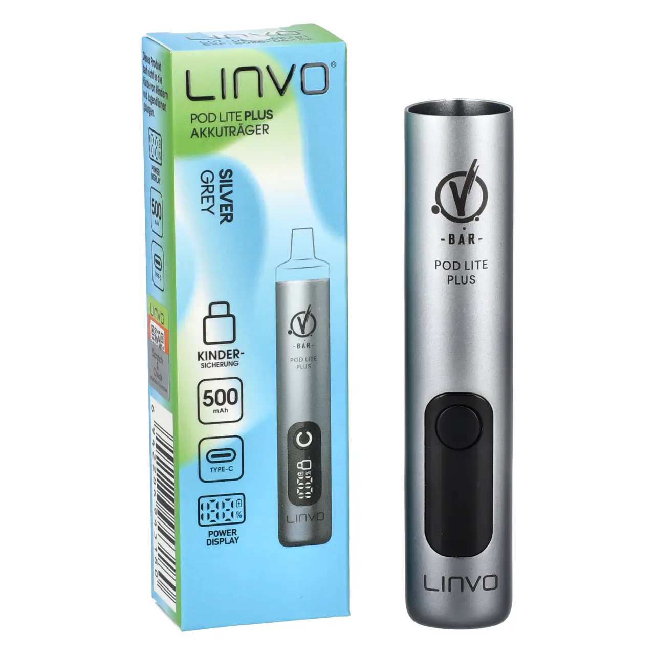Linvo Pod Lite Plus Akkuträger in der Farbe Silver Grey Linvo Pod Lite Plus Akkuträger in der Farbe Silver Grey