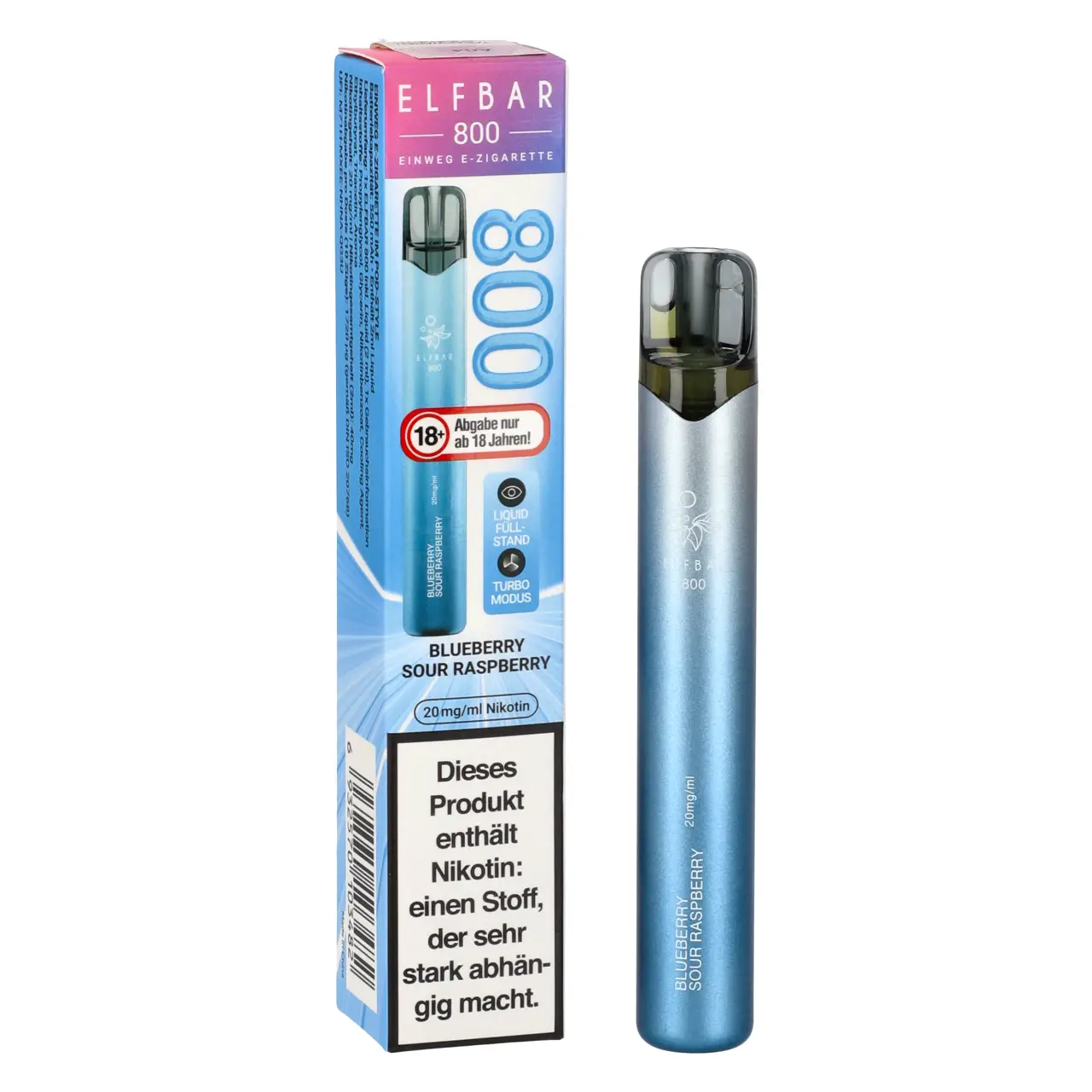 Elf Bar 800 Blueberry Sour Raspberry - Blaubeere saure Himbeere - Einweg Vape, 2ml Liquid Elfbar 800 Blueberry Sour Raspberry Einweg Vape