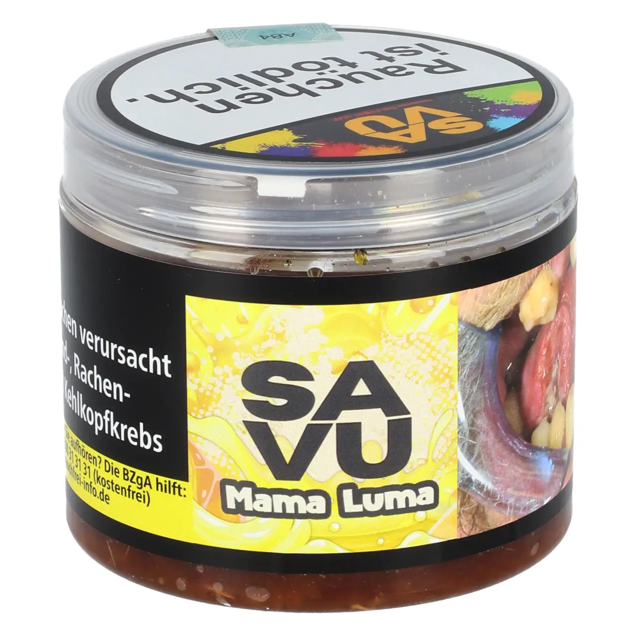 SAVU Tabak Mama Luma - Blutorange Holunder Bonbon - Shisha Tabak 200g SAVU Mama Luma Shisha Tabak - 200g Dose