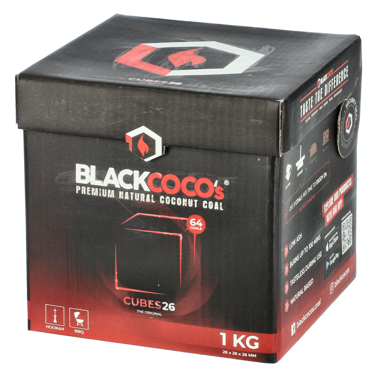 Blackcoco's Cubes26 Premium Kokoskohle, 1 kg