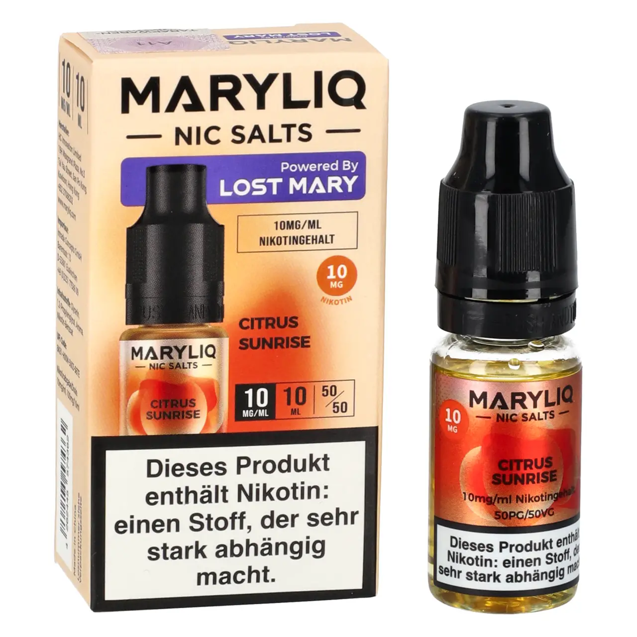 Maryliq Erdbeere Orange Ananas Ice (Citrus Sunrise) Nikotinsalz Liquid, 10ml Maryliq Citrus Sunrise Nikotinsalz Liquid 10ml