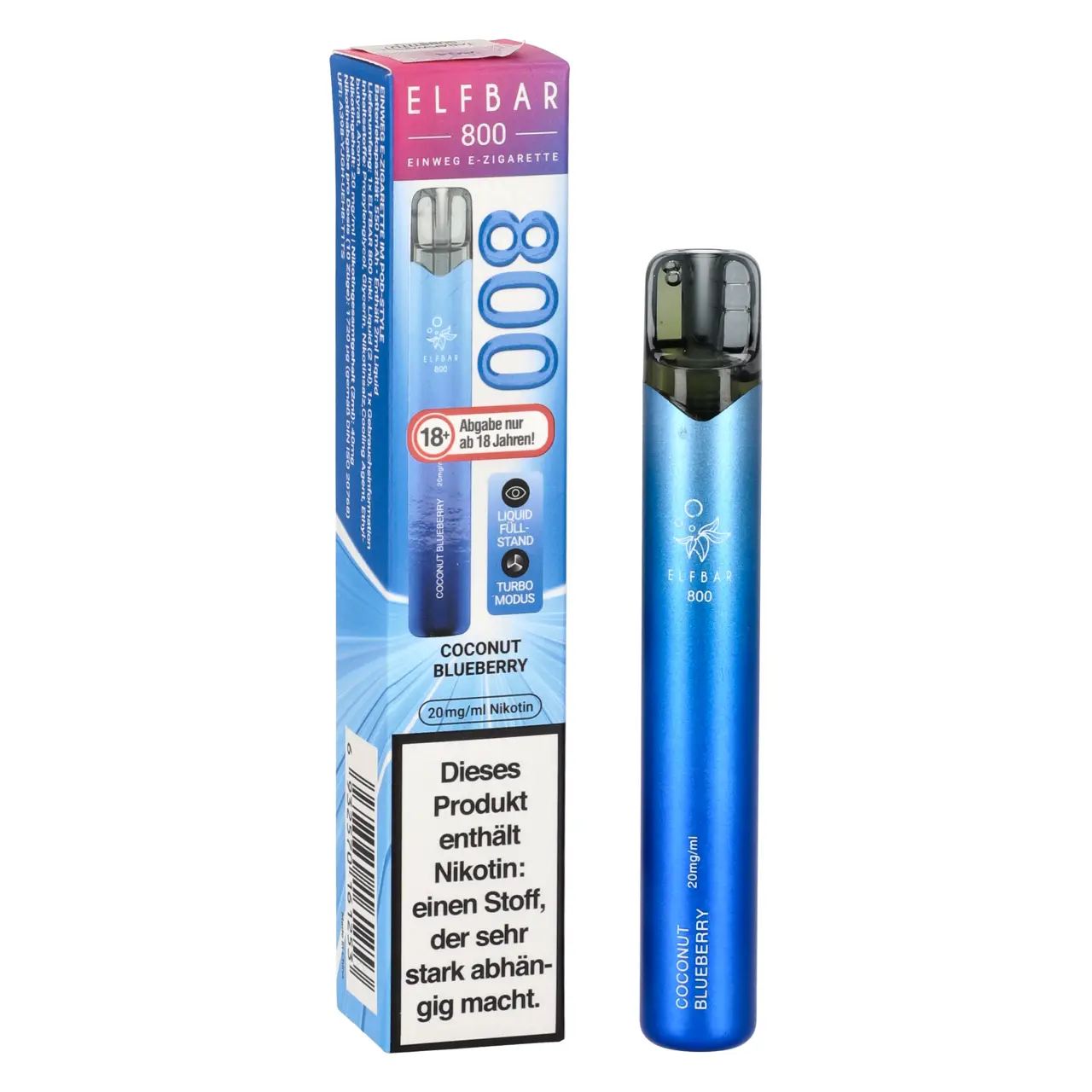 Elf Bar 800 Coconut Blueberry - Blaubeere Kokosnuss - Einweg Vape, 2ml Liquid Elfbar 800 Coconut Blueberry Einweg Vape