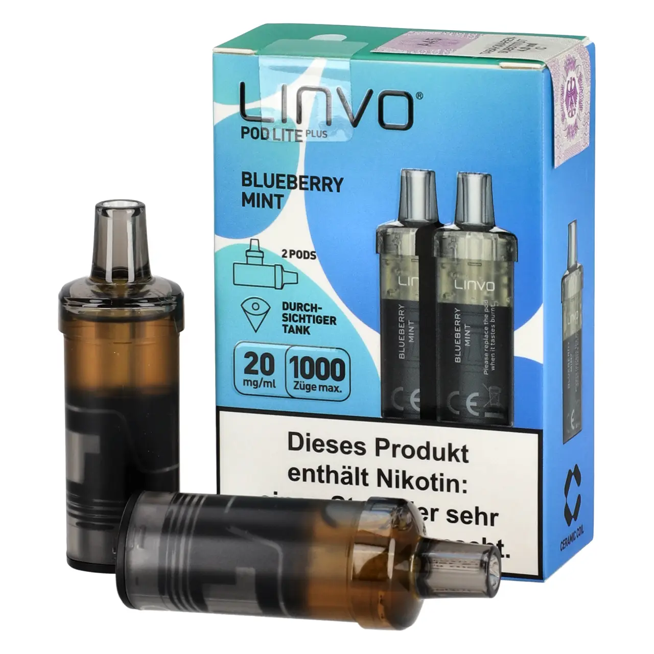 Blueberry Mint - Linvo Pod Lite Plus Prefilled Pod - 2er Packung