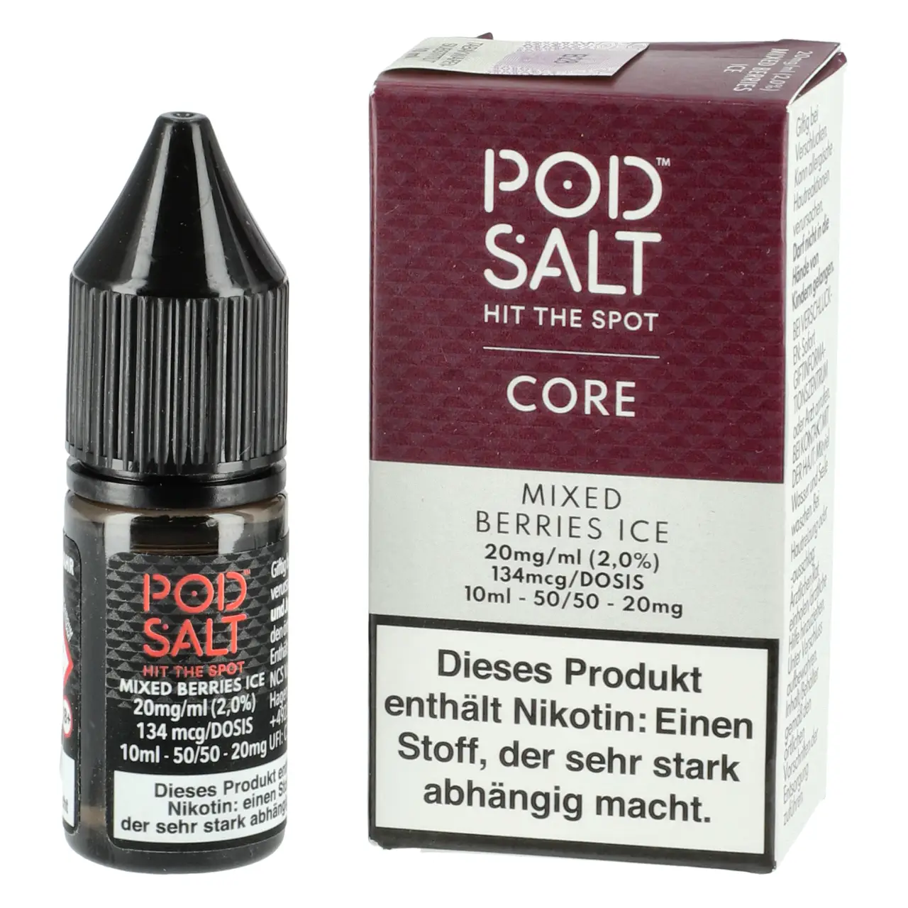 Pod Salt Core kühler Beerenmix (Mixed Berries Ice) Nikotinsalz Liquid, 10ml Mixed Berries Ice - Pod Salt Core Nikotinsalz Liquid Flasche 10ml