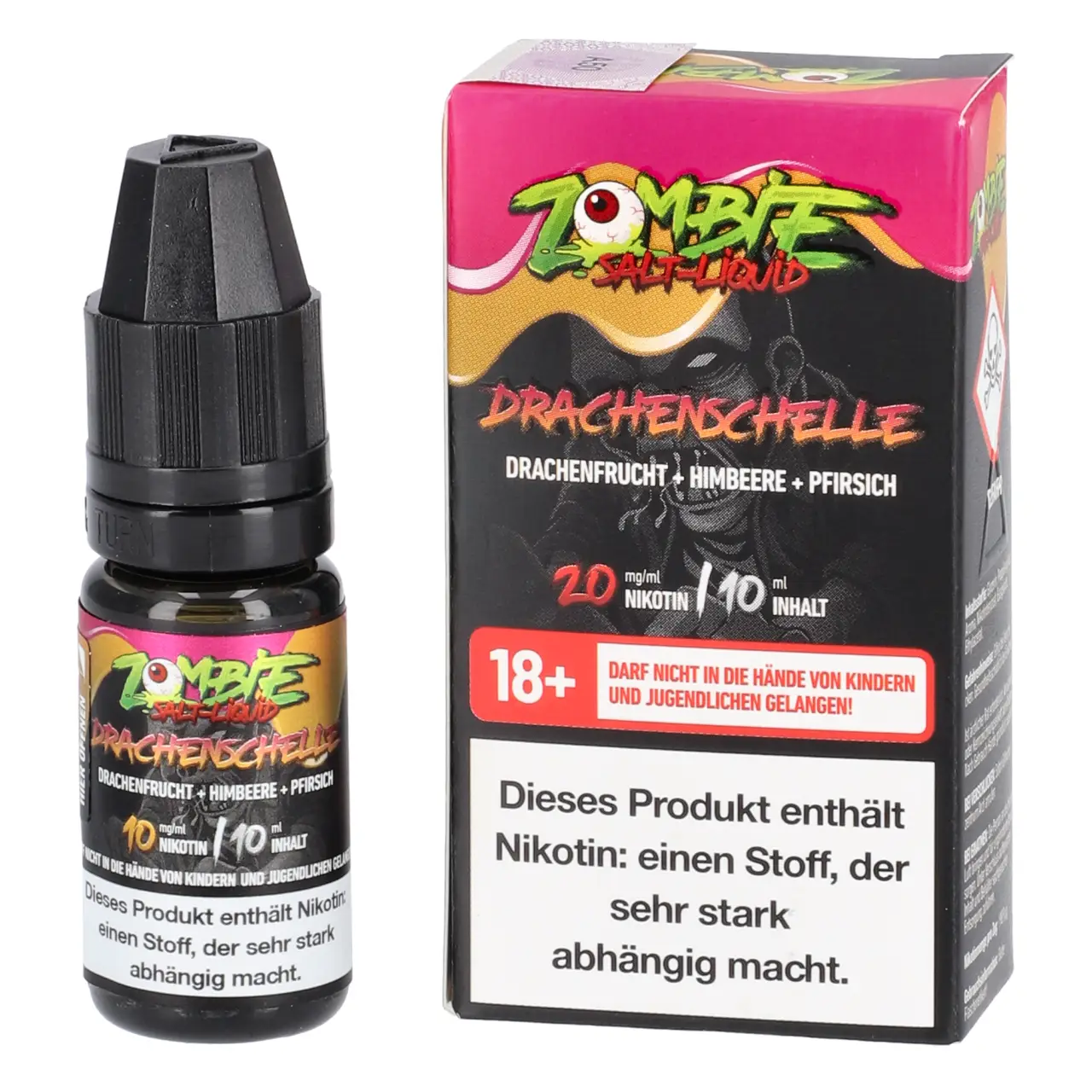 Zombie Drachenfrucht Himbeere Pfirsich (Drachenschelle) Nikotinsalz Liquid, 10ml Drachenschelle - Zombie Salt Liquid für Mehrweg Vape - 10ml
