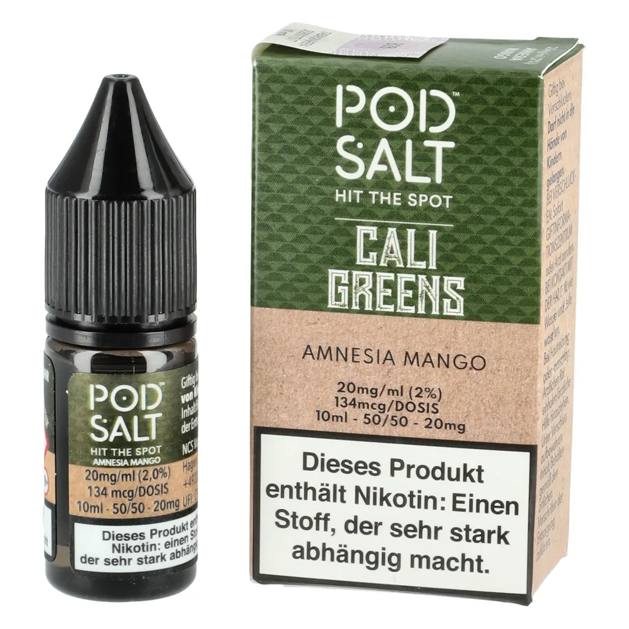 Pod Salt Fusion Mango Zitrone (Cali Greens - Amnesia Mango) Nikotinsalz Liquid, 10ml Cali Greens - Amnesia Mango - Pod Salt Fusion Nikotinsalz Liquid 10ml